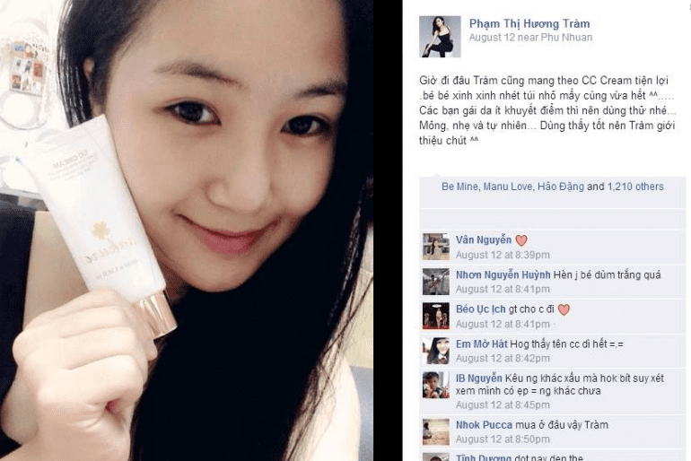 Review thực tế từ khách hàng trong content mỹ phẩm