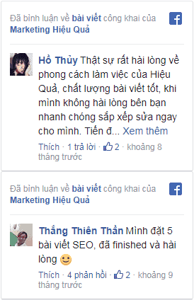 Nhận xét về dịch vụ viết bài cho website