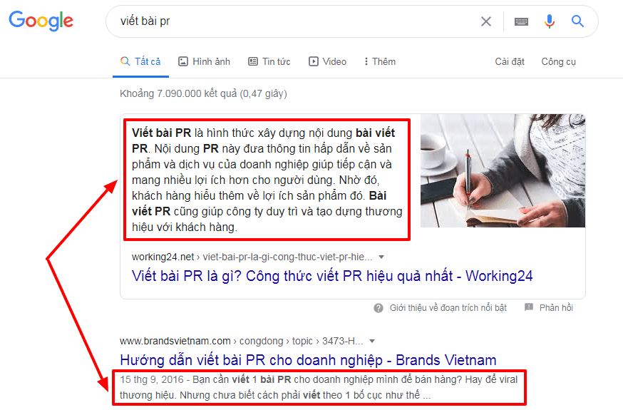 Meta description - Đoạn mô tả nội dung trên Google