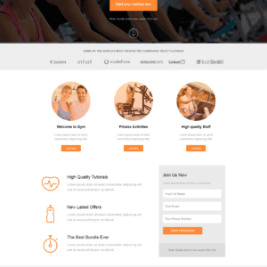 Landing page gym, thể hình