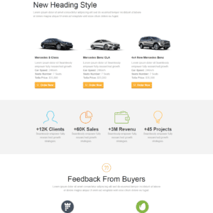 Landing page xe hơi