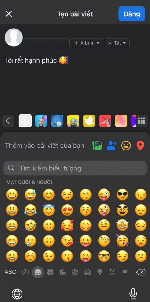 Icon biểu thị cảm xúc