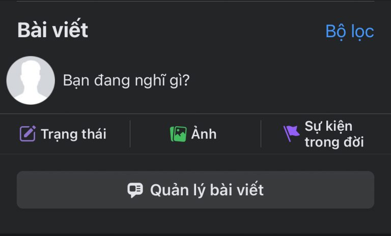 Mục bài viết trên trang cá nhân facebook