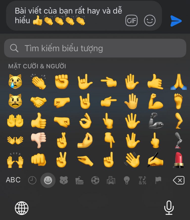 Thêm icon trong phần bình luận